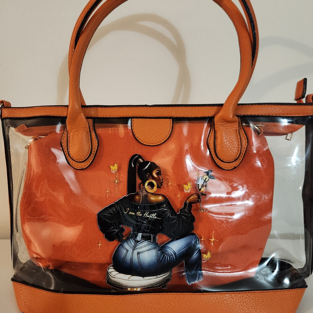 Orange Transparent Tote Bag - Picture 3 of 4